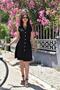 Women's Black Belted Flared Pocket Sleeveless Casual Midi Linen Shirt Dress Black 700-2945396