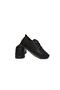 9050 Black Genuine Leather Transparent Sole Shoes - 8