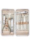 12 Pieces Manicure-Pediküre Set Nail Care Kit in 3D Embossed Gold Bag