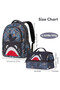 Kids 16 Inch School Bag with Lunch Bag Combo Shark - Grey - 8