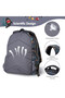 Kids 16 Inch School Bag Shark - Grey - 3