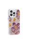 iPhone 15 Pro - Case Flower Pattern Shiny Rhinestone Hard Silicone Garden Cover - Colorful - 3