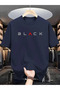 Black Printed Unisex Oversize Crew Neck T-Shirt