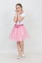 Girl's Ribbon Print T-Shirt Sequin Detailed Pink Skirt Suit April 23, October 29 Show Outfit - 5