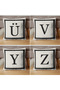 Lettered Throw Pillow Cover - Letter Sh - Gift Decorative Throw Pillow Pillow Cover 43 X 43 cm Cream-Black - 8