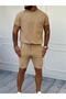Men's Mink Cotton Lycra Knitted T-Shirt + Shorts Set