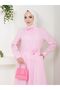 Striped Belted Summer Dress with Hidden Pockets - Pink - 5