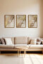 3 Piece Brown Real Wood Framed Painting Set - Model 19