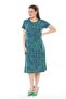 Women's Blue Green Labyrinth Pattern Midi Dress