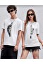 Paired Lion Tiger Printed Double Oversize Casual Boyfriend T-Shirt - 4