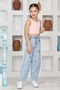 New Season Female Child Floral Embroidery Legs Tassel Cotton Jeans Jeans - 4