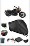 أسود KAWASAKI ELIMINATOR 500 SE قفل حقيبة خلفي متوافق مع القماش المشمع المقاوم للماء (دراجة نارية)
