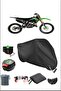 أسود KAWASAKI KX 125 قفل خلفي متوافق مع القماش المشمع المقاوم للماء (دراجة نارية)