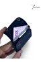Genuine Leather Black Palm Card Holder, Real Leather Minimal Card Holder, Double Snap Card Holder, Unisex - 2