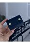 Genuine Leather Black Palm Card Holder, Real Leather Minimal Card Holder, Double Snap Card Holder, Unisex