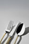 Lalezar Gold Satin 12-Person 84-Piece Leather Boxed Cutlery Set - 2