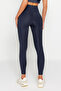 Navy Push-Up Feature Full-Length Knit Sports Leggings TWOAW21TA0030 - 11