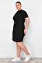 Siyah Polo Yaka Mini Örme Elbise TBBSS24AH00164 - 2