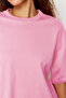 Açık Pembe %100 Kalın Pamuklu Oversize/Geniş Kalıp Örme T-Shirt TWOSS23TS00040 - 6