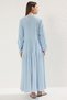 Blue Sleeve Detail Knitted Dress Tctss25Eb00046 - 5