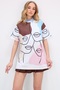 Women's Brown Crew Neck Digital Printed Side Slit Sweatshirt Mda-1106 - 5