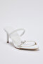 White Buckle Detailed Dual-Use Almond Toe 7 cm Balanced Thin Heeled Sandals Takss25To00010 - 4