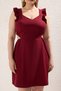 Burgundy Cut Out Detailed Straps Woven Dress Tbbss23Ah00026 - 3