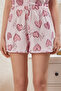 Pembe-Çok Renkli %100 Pamuklu Kalpli Şortlu Örme Pijama Takımı THMSS25PT00120 - 6