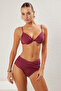 Mürdüm Yüksek Bel Drapeli Regular Bikini Altı TBESS25BA00001