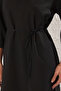 Plaj Giyim Siyah Dokuma Brodeli Midi Elbise TBESS25EL00009 - 4