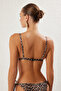 Leopar Desenli Üçgen Kaplı Bikini Üstü TBESS20BU0268 - 5