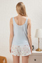 Mavi Pamuklu Eğlence Desenli Sloganlı Şortlu Örme Pijama Takımı THMSS25PT00183 - 6