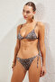 Leopar Desenli Brazilian Düşük Bel Bikini Altı TBESS23BA00052 - 2