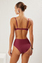 Mürdüm Yüksek Bel Drapeli Regular Bikini Altı TBESS25BA00001 - 5