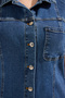 Mavi Gömlek Yaka Cepli Orta Esnek Büyük Beden Denim Elbise TBBSS25AH00088 - 4