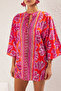 Underwater Pattern Woven 100% Cotton Beach Dress Tbess25El00007 - 3