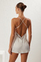 Bride/Bridal Beyaz Saten Dantel ve Yırtmaç Detaylı Dokuma Babydoll/Fantezi Gecelik THMSS25CY00001 - 8