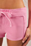 Pink Woven Tie-Up Denim Shorts Tbess25Sr00003 - 8