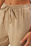 Vizon Müslin Beli Lastikli İnce Kumaş Wide Leg/Geniş Paça Dokuma Pantolon TWOSS25PL00067 - 5