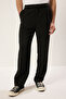 Siyah Wideleg Baggy Rahat Kalıp Dokuma Kumaş Pantolon TMNSS25PL00009