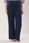 Koyu Mavi Yüksek Bel Pis Uç Detaylı Geniş Paça Comfort Büyük Beden Wide Leg Jeans TBBSS23CJ00009 - 3