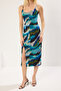 Navy Printed Midi Fitted/Fitted Stretchy Knitted Dress Twoss25El00242 - 5