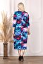 Women's V-Neck Blue Pink Nebula Pattern Plus Size Flexible Dress - 6