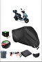 BLACK KUBA PESARO 50 X REAR BAG LOCK COMPATIBLE WATERPROOF TARPAULIN (MOTORCYCLE)