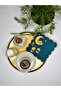 Islamic Motif Embroidery Edge Cocktail Napkin with Crescent Mosque and Candlestick Design 1 Piece