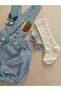 3-Piece Baby Blue Tooth Wheat Concept Shorts Salopet + Bow Tie + Socks Set - 4