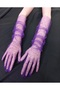 Lucia New Season Glittery Bridal Gloves Long Purple - 7