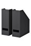 2 File Holders 10X25X30 cm Ikea Set of 2 Document Rack File Box Black Shelf Cardboard