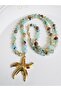 Long Natural Stone Steel Star Necklace 80cm - 3
