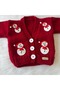 Baby Cardigan - Alize Snowman Winter Wool Hand Knitting Difficulty Handma Bébé Cadeau
